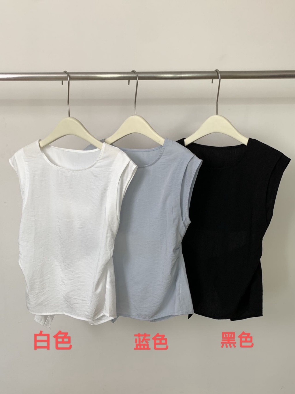 B260425-4 👍韓系後背鏤空設計感無袖襯衫
